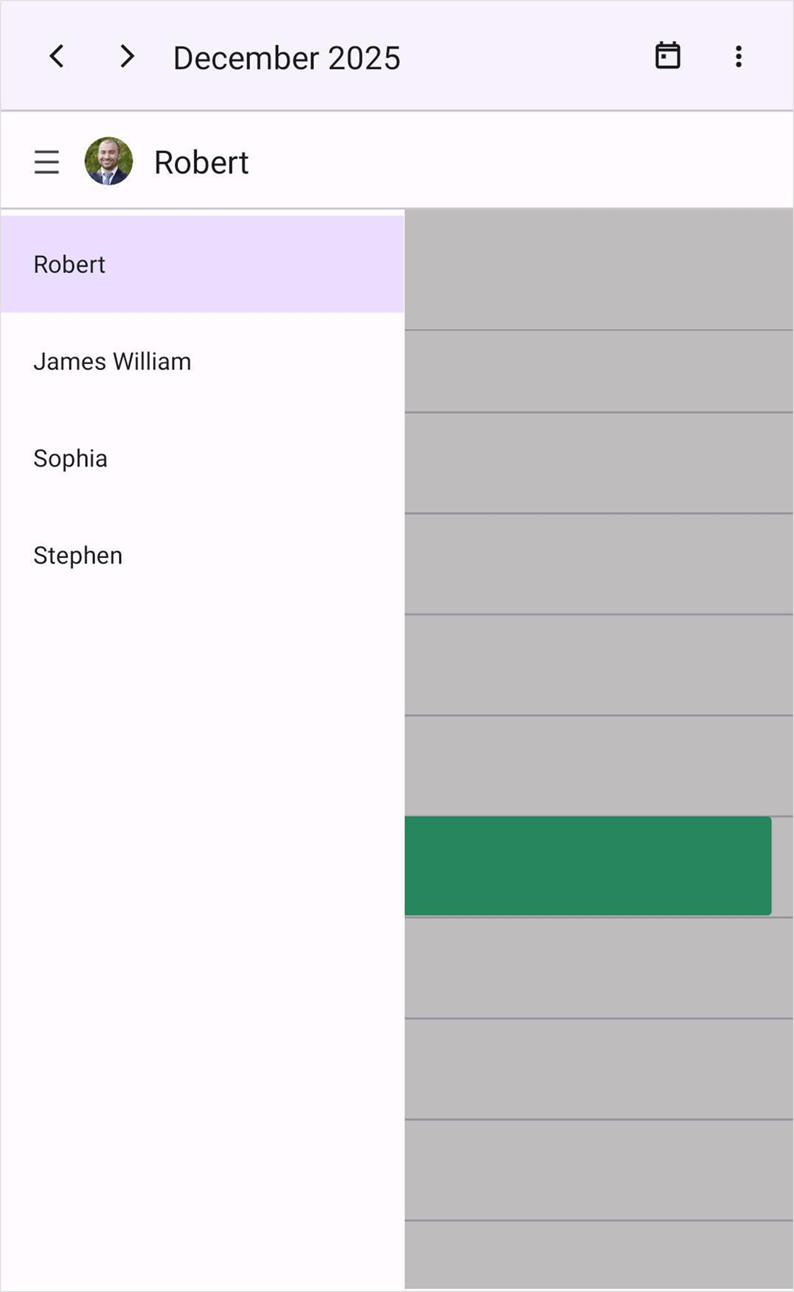 Horizontal resource view